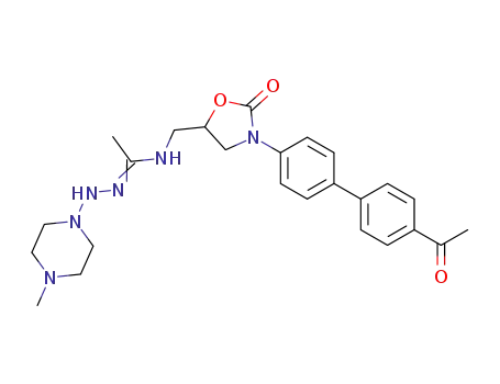 (l)-N-[3-(4-(4'-Acetylphenyl)phenyl)-2-oxooxazolidin-5-ylmethyl]acetamide 4-Methylpiperazinylhydrazone