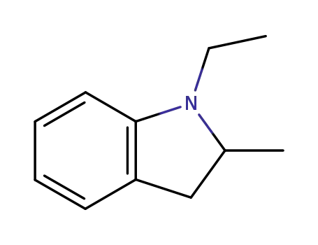 Molecular Structure of 54813-73-9 (1H-Indole, 1-ethyl-2,3-dihydro-2-methyl-)
