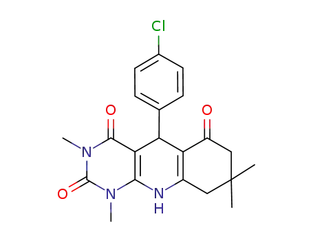 1,3,8,8-tetramethyl-5-(4-chlorophenyl)-5,8,9,10-tetrahydropyrimido[4,5-b]quinoline-2,4,6(1H,3H,7H)-trione