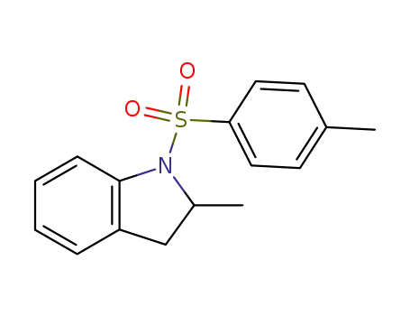 Molecular Structure of 51315-70-9 (1H-Indole, 2,3-dihydro-2-methyl-1-[(4-methylphenyl)sulfonyl]-)