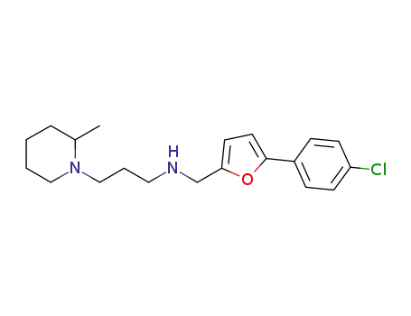 Molecular Structure of 849908-68-5 (1-Piperidinepropanamine,
N-[[5-(4-chlorophenyl)-2-furanyl]methyl]-2-methyl-)