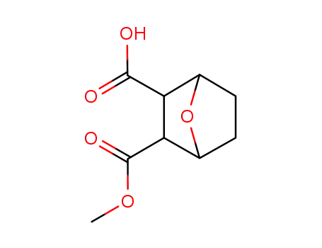 Molecular Structure of 57105-58-5 (7-Oxabicyclo[2.2.1]heptane-2,3-dicarboxylic acid hydrogen 2-methyl ester)