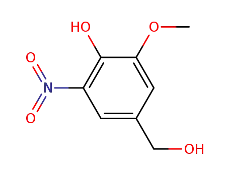 Molecular Structure of 37987-22-7 (Benzenemethanol, 4-hydroxy-3-methoxy-5-nitro-)
