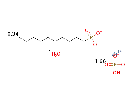 Zr(O3POH)1.66(hexylphosphonate)0.34*(x)H2O