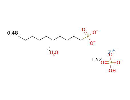Zr(O3POH)1.52(hexylphosphonate)0.48*(x)H2O