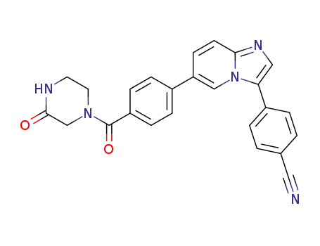 4-(6-(4-(3-oxopiperazine-1-carbonyl)phenyl)imidazo[1,2-a]pyridin-3-yl)benzonitrile