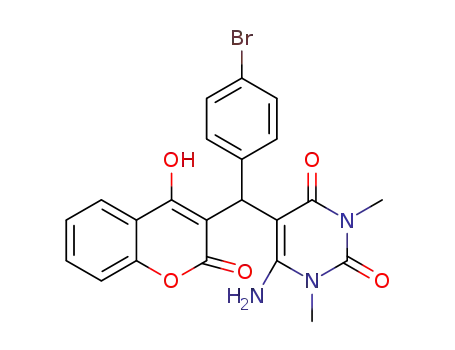 6‐amino‐5‐((4‐bromophenyl)(4‐hydroxy‐2‐oxo‐2H‐chromen‐3‐yl)methyl)‐1,3‐dimethylpyrimidine‐2,4(1H,3H)‐dione