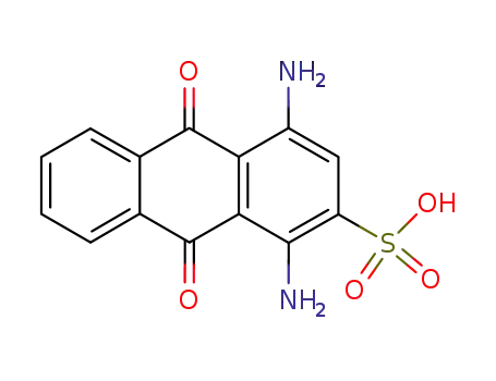 Molecular Structure of 4095-85-6 (1,4-diamino-9,10-dihydro-9,10-dioxoanthracene-2-sulphonic acid)