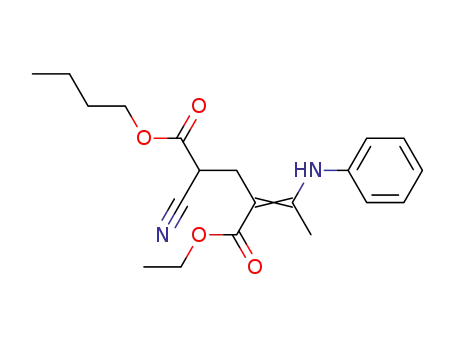 2-Cyano-4-[1-phenylamino-eth-(E)-ylidene]-pentanedioic acid 1-butyl ester 5-ethyl ester