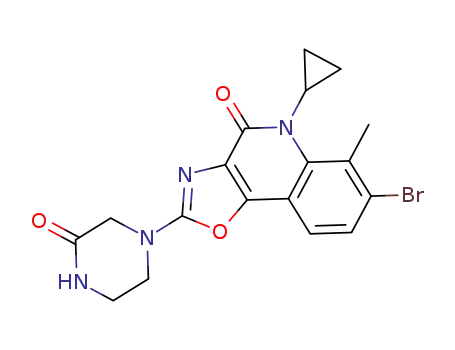 4-{7-bromo-5-cyclopropyl-6-methyl-4-oxo-oxazolo[4,5-c]quinolin-2-yl}piperazin-2-one