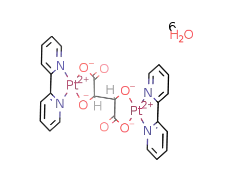 [{2,2’-bipyridine platinum(II)}2(μ-L-tartrate)]*6H2O