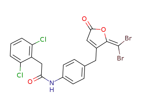 N-(4-((2-(dibromomethylene)-5-oxo-2,5-dihydrofuran-3-yl)methyl)phenyl)-2-(2,6-dichlorophenyl)acetamide
