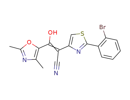 3-(2,4-dimethyloxazol-5-yl)-3-hydroxy-2-(2-(2-bromophenyl)thiazol-4-yl)acrylonitrile