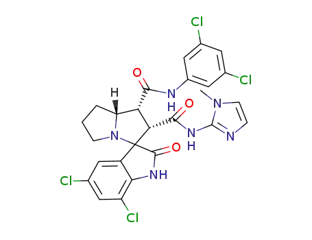 (1‘R,2’S,7a’R)-5,7-dichloro-N1‘-(3,5-dichlorophenyl)-N2’-(1- methyl-1H-imidazol-2-yl)-2-oxo-1‘,2’,5’,6’,7’,7a’-hexahydrospiro[indoline-3,3’-pyrrolizine]-1‘,2’-dicarboxamide