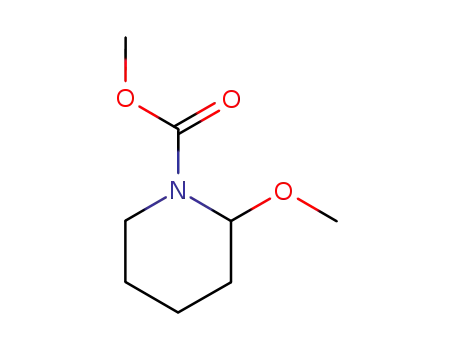 Molecular Structure of 56475-86-6 (1-Piperidinecarboxylic acid, 2-methoxy-, methyl ester)