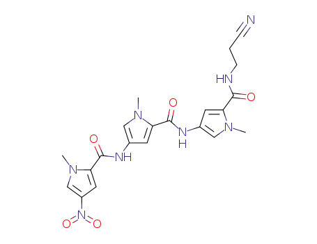 3-<1-methyl-4-<1-methyl-4-(1-methyl-4-nitropyrrole-2-carboxamido)pyrrole-2-carboxamido>pyrrole-2-carboxamido>propionitrile
