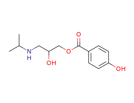 Molecular Structure of 83231-21-4 (Benzoic acid, 4-hydroxy-, 2-hydroxy-3-[(1-methylethyl)amino]propyl
ester)