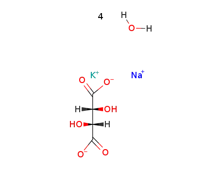Molecular Structure of 6381-59-5 (Potassium sodium tartrate tetrahydrate)