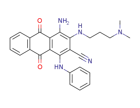 4-Amino-3-(3-(dimethylamino)propylamino)-9,10-dioxo-1-phenylamino-9,10-dihydroanthracen-2-carbonitril