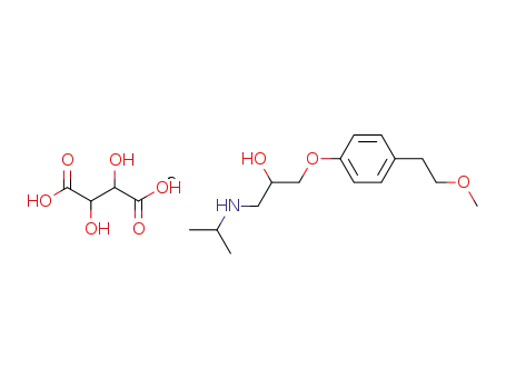 1-[4-(2-methoxyethyl)phenoxy]-3-[(1-methylethyl)amino]-2-propanol (2:1) dextro-tartrate salt