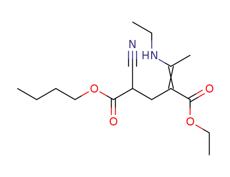 2-Cyano-4-[1-ethylamino-eth-(E)-ylidene]-pentanedioic acid 1-butyl ester 5-ethyl ester