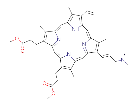 3-[(1Z,4Z,9Z,15Z)-7-((E)-3-Dimethylamino-propenyl)-18-(2-methoxycarbonyl-ethyl)-3,8,13,17-tetramethyl-12-vinyl-porphyrin-2-yl]-propionic acid methyl ester