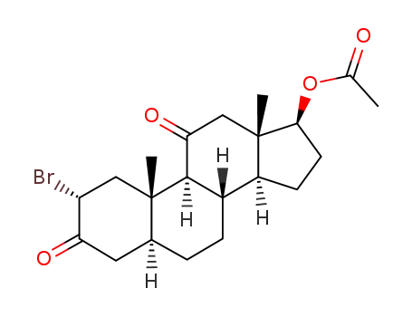 2α-Brom-17β-acetoxy-5α-androstan-3.11-dion