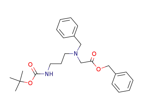Molecular Structure of 174799-95-2 (Glycine,
N-[3-[[(1,1-dimethylethoxy)carbonyl]amino]propyl]-N-(phenylmethyl)-,
phenylmethyl ester)