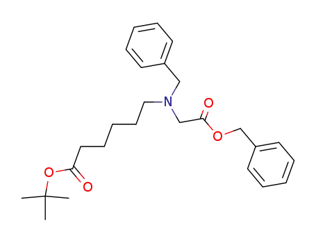 Molecular Structure of 185426-28-2 (Hexanoic acid, 6-[[2-oxo-2-(phenylmethoxy)ethyl](phenylmethyl)amino]-,
1,1-dimethylethyl ester)