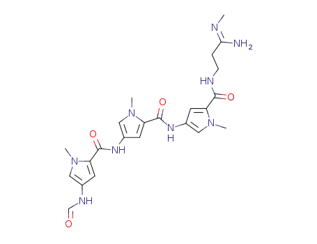 Molecular Structure of 85407-11-0 (N-{5-[(5-{[(3Z)-3-amino-3-(methylimino)propyl]carbamoyl}-1-methyl-1H-pyrrol-3-yl)carbamoyl]-1-methyl-1H-pyrrol-3-yl}-4-(formylamino)-1-methyl-1H-pyrrole-2-carboxamide)