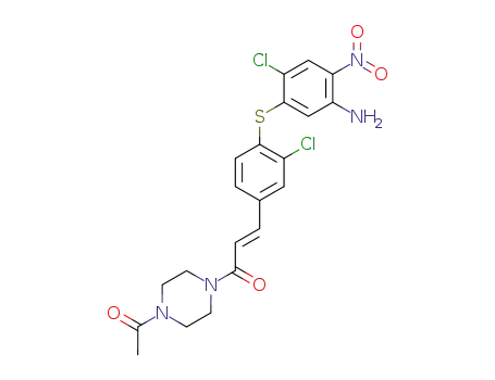 (2-chloro-4-nitro-5-aminophenyl)[2-chloro-4-(E-((4-acetylpiperazin-1-yl)carbonyl)ethenyl)phenyl]sulfide