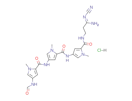 N-[5-({[5-({[3-amino-3-(cyanoimino)propyl]amino}carbonyl)-1-methyl-1H-pyrrol-3-yl]amino}carbonyl)-1-methyl-1H-pyrrol-3-yl]-4-(formylamino)-1-methyl-1H-pyrrole-2-carboxamide hydrochloride