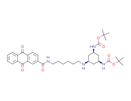9,10-dioxo-9,10-dihydroanthracene-2-carboxylic acid [6-(cis-3,5-(N,N-di-tert-butyloxycarbonyl)diaminocyclohexylamino)hexyl]amide