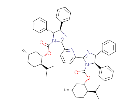 2,6-bis-(1-((1S,2R,5S)-2-isopropyl-5-methylcyclohexyloxycarbonyl)-[4R,5R]-4,5-diphenyl-4,5-dihydro-1H-imidazol-2-yl)-pyridine