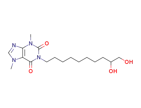 Molecular Structure of 156918-13-7 (1H-Purine-2,6-dione, 1-(9,10-dihydroxydecyl)-3,7-dihydro-3,7-dimethyl-)