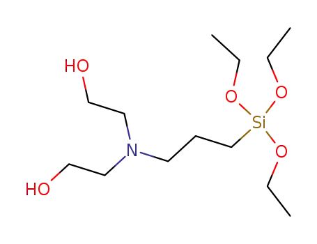 Molecular Structure of 7538-44-5 (BIS(2-HYDROXYETHYL)-3-AMINOPROPYLTRIETHOXYSILANE)
