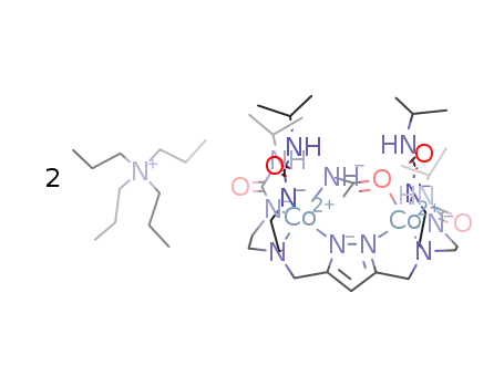 tetrapropylammonium μ-1,3-acetamido-μ-(3,5-bis(bis[(N'-isopropylureaylato)-N-ethyl]aminatomethyl)-1H-pyrazolato)dicobaltate(II)