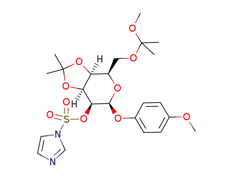 4-methoxyphenyl 2-O-(1-imidazolylsulfonyl)-3,4-O-isopropylidene-6-O-(1-methoxy-1-methylethyl)-β-D-talopyranoside