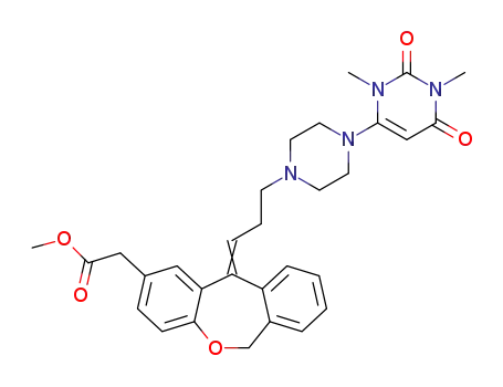 methyl 2-(11-(3-(4-(1,3-dimethyl-2,6-dioxo-1,2,3,6-tetrahydropyrimidin-4-yl)piperazin-1-yl)propylidene)-6,11-dihydrodibenzo[b,e]oxepin-2-yl)acetate
