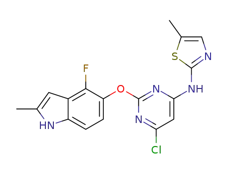 N-(6-chloro-2-((4-fluoro-2-methyl-1H-indol-5-yl)oxy)pyrimidin-4-yl)-5-methylthiazol-2-amine