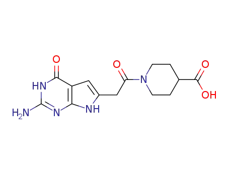 1-[2-(2-amino-4-oxo-4,7-dihydro-3H-pyrrolo[2,3-d]pyrimidin-6-yl)acetylamino]piperidine-4-carboxylic acid