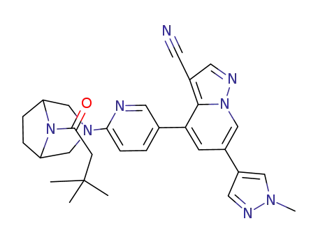 4-(6-(8-(3,3-dimethylbutanoyl)-3,8-diazabicyclo[3.2.1]octan-3-yl)pyridin-3-yl)-6-(1-methyl-1H-pyrazol-4-yl)pyrazolo[1,5-a]pyridine-3-carbonitrile