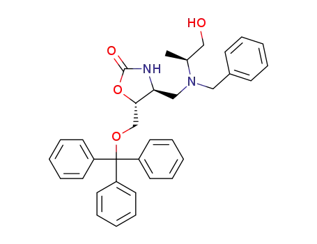 (4S,5R)4-((benzyl((S)-1-hydroxypropan-2-yl)amino)methyl)-5-(trityloxymethyl)oxazolidin-2-one
