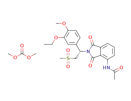 (S)-N-(2-(1-(3-ethoxy-4-methoxyphenyl)-2-(methylsulphonyl)ethyl)-1,3-dioxo-2,3-dihydro-1H-isoindol-4-yl)acetamide dimethylcarbonate