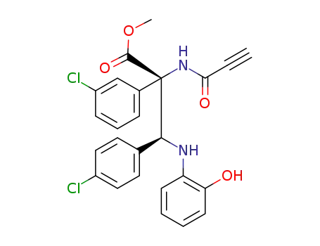 methyl 2-(3-chlorophenyl)-3-(4-chlorophenyl)-3-[(2-hydroxyphenyl)amino]-2-(prop-2-ynamido)propanoate