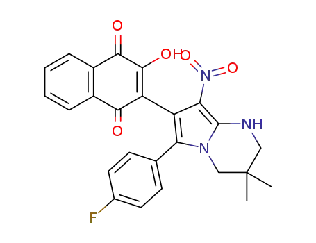 2-[6-(4-fluoro-phenyl)-3,3-dimethyl-8-nitro-1,2,3,4-tetrahydro-pyrrolo[1,2-a]pyrimidin-7-yl]-3-hydroxy-[1,4]naphthoquinone