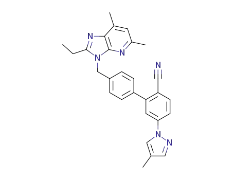 4'-((2-ethyl-5,7-dimethyl-3H-imidazo[4,5-b]pyridin-3-yl)methyl)-5-(4-methyl-1H-pyrazol-1-yl)-[1,1'-biphenyl]-2-carbonitrile