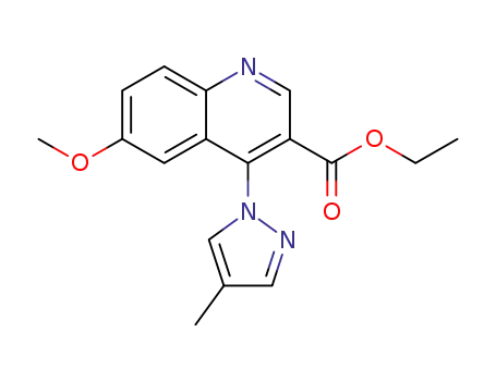 ethyl 6-methoxy-4-(4-methyl-1H-pyrazol-1-yl)quinoline-3-carboxylate