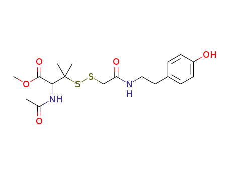 methyl 2-acetamido-3-((2-((4-hydroxyphenethyl)amino)-2-oxoethyl)disulfaneyl)-3-methylbutanoate