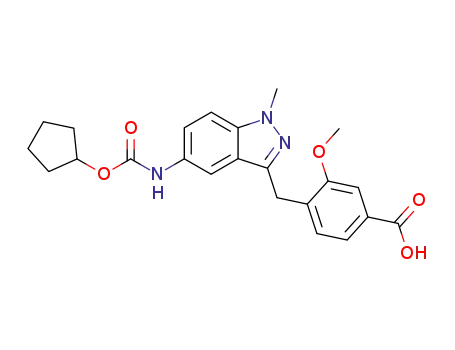 4-[5-(cyclopentyloxycarbonyl)amino-1-methylindazol-3-ylmethyl]-3-methoxybenzoic acid